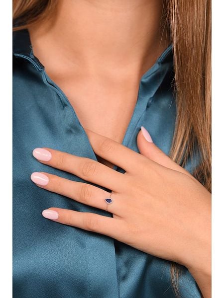 DIAMANTA Złoty pierścionek z diamentami i szafirem rozmiar: 54. Niebieskie pierścionki damskie DIAMANTA, z diamentem, złote. Za 676.04 zł.