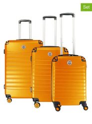 Geographical Norway 3-częściowy zestaw "Shock" w kolorze pomarańczowym rozmiar: onesize. Pomarańczowe walizki Geographical Norway, bez wzorów, z materiału. Za 347.99 zł.