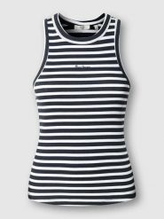 Pepe Jeans Top "Marian" w kolorze czarno-białym rozmiar: M. Białe topy damskie Pepe Jeans, m, bez wzorów, z jeansu, bez kołnierzyka. Za 69.99 zł.