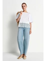 Rich & Royal Koszulka w kolorze białym rozmiar: XL. Białe bluzki damskie Rich & Royal, xl, bez wzorów, z koronki, bez kołnierzyka, bez ramiączek. Za 144.95 zł.