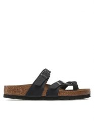 Birkenstock Japonki Mayari 0171481 Czarny. Czarne klapki damskie Birkenstock, bez wzorów, z nubiku, bez obcasa. Za 439.99 zł.