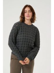 Kaffe Sweter "Elena" w kolorze antracytowym rozmiar: XL. Czarne swetry klasyczne damskie Kaffe, xl, bez kołnierzyka. Za 65.85 zł.