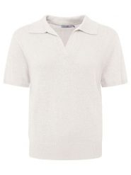 Zwillingsherz Kaszmirowa koszulka polo w kolorze kremowym rozmiar: S. Brązowe bluzki damskie Zwillingsherz, s, bez wzorów, z kaszmiru, bez kołnierzyka, bez ramiączek. Za 427.42 zł.