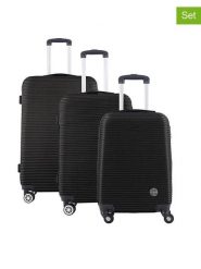 Geographical Norway 3-częściowy zestaw "Solomun" w kolorze czarnym rozmiar: onesize. Czarne walizki Geographical Norway, bez wzorów, z materiału. Za 347.99 zł.