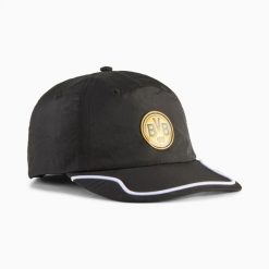 Czapka z daszkiem unisex Puma BVB CELLERATOR czarna 02646901. Czarne czapki męskie Puma, bez wzorów, z nylonu, klasyczne. Za 95.85 zł.