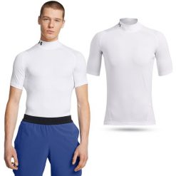 Koszulka termoaktywna męska Under Armour HeatGear. Białe bielizna termoaktywna męska Under Armour, m, bez wzorów. Za 143.55 zł.