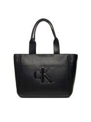 Calvin Klein Torebka Bold Ck Medium Tote LV04F3218G Czarny. Czarne torebki klasyczne damskie CALVIN KLEIN, bez wzorów, ze skóry, bez dodatków. Za 539.99 zł.