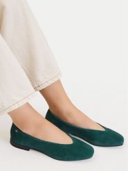 Lasocki Baleriny CEO-RST-ROMI-67W Zielony ciemny. Zielone baleriny damskie Lasocki, bez wzorów, ze skóry, bez obcasa. Za 159.99 zł.