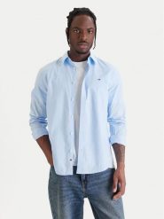 Tommy Jeans Koszula DM0DM22026 Błękitny Regular Fit. Niebieskie koszule męskie Tommy Jeans, m, bez wzorów, z bawełny, bez kołnierzyka, bez ramiączek. Za 329.99 zł.