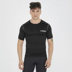 Mężczyzna Bieganie Koszulka z Długim Rękawem Body 2 Czarna. Czarne t-shirty sportowe męskie Legea, m, z bawełny, bez ramiączek, do biegania. Za 64.00 zł.