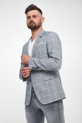 Marynarka męska w kratkę z lnem Hogiz JOOP! JEANS. Marynarki męskie Joop! Jeans, bez wzorów, z jeansu. W wyprzedaży za 1,574.25 zł.