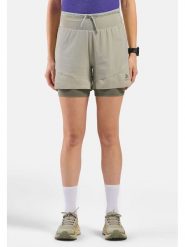 Odlo Szorty trekkingowe 2w1 "X-Alp Trail" w kolorze khaki rozmiar: M. Brązowe spodenki sportowe damskie Odlo, m, outdoorowe. Za 267.87 zł.