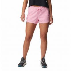 Krótkie Spodenki Turystyczne Damskie Columbia Trek French Terry Short. Czerwone szorty damskie Columbia, bez wzorów, sportowe. W wyprzedaży za 123.20 zł.