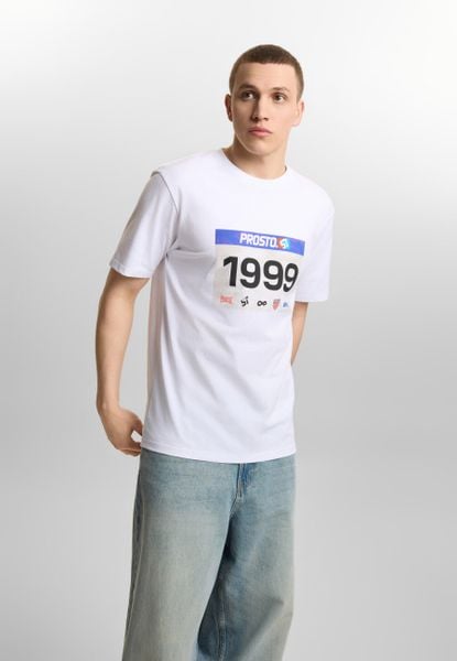 Koszulka sportowa męska Prosto Runner z krótkim rękawem. Białe t-shirty sportowe męskie Prosto., l, z bawełny, bez ramiączek. Za 99.99 zł.