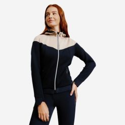 Bluza jeździecka damska Fouganza 900 z odpinanym kapturem. Brązowe bluzy sportowe damskie FOUGANZA, s, z materiału. Za 79.99 zł.