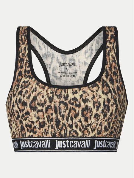 Just Cavalli Biustonosz top 78PAJU02 CJUT3 Brązowy. Brązowe biustonosze Just Cavalli, s, bez wzorów, z bawełny, bez kołnierzyka. Za 109.99 zł.