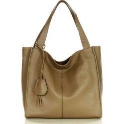 Shopperka skórzana MARCO MAZZINI beżowy taupe s139o. Brązowe shopper bag damskie bez wzorów, ze skóry, bez dodatków. Za 379.05 zł.