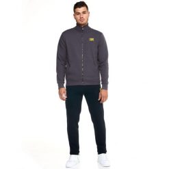 Bluza z bawełna z kaptur na co dzień na siłownię. Czarne bluzy sportowe męskie LEONE 1947 APPAREL, bez wzorów, z bawełny, sportowe, bez kołnierzyka, bez ramiączek. W wyprzedaży za 219.13 zł.