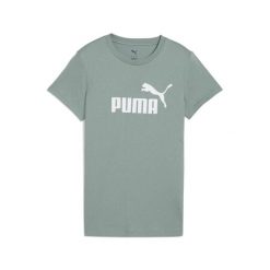 Damska koszulka z logo ESS No. 1 PUMA Green Moon. Szare t-shirty damskie Puma, s, bez wzorów, bez kołnierzyka. Za 78.99 zł.