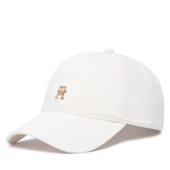 Czapka z daszkiem Tommy Hilfiger. Białe czapki z daszkiem damskie Tommy Hilfiger, bez wzorów. Za 209.99 zł.