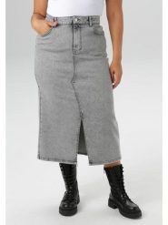 Aniston Spódnica dżinsowa w kolorze szarym rozmiar: 48. Szare spódniczki damskie Aniston, bez wzorów, klasyczne, z podwyższonym stanem, midi, proste. Za 100.52 zł.