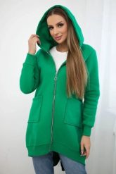 Bluza ocieplana z suwakiem z tyłu zielona. Zielone bluzy z kapturem damskie KESI, l, z bawełny. Za 258.24 zł.