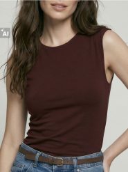 Bawełniany top regular fit basic - pomarańczowy. Brązowe topy sportowe damskie Sinsay, l, bez wzorów, z bawełny, bez ramiączek. Za 19.99 zł.