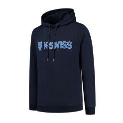 Bluza z kapturem K-Swiss Essentials. Niebieskie bluzy sportowe damskie K-Swiss, uniwersalny, bez wzorów, z materiału, bez ramiączek, z kapturem. Za 239.50 zł.