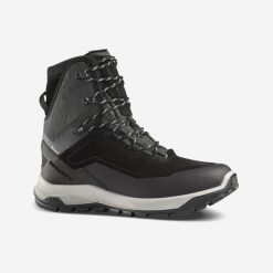 Buty turystyczne męskie Quechua SH900 skóra wodoodporne. Czarne buty trekkingowe męskie QUECHUA, na zimę, ze skóry, przed kolano, bez zapięcia, trekkingowe. W wyprzedaży za 279.99 zł.