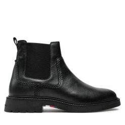 Sztyblety Tommy Hilfiger. Czarne sztyblety męskie Tommy Hilfiger, bez zapięcia. Za 519.99 zł.