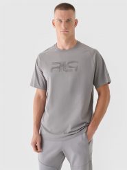 4F T-shirt oversize męski 4F x Robert Lewandowski - szary S. Szare t-shirty męskie 4f, m, bez wzorów, z bawełny, bez kołnierzyka. W wyprzedaży za 59.99 zł.