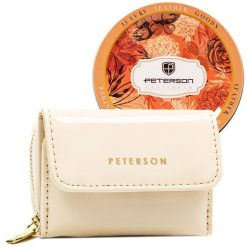 Portfel damski Peterson PTN 011-WEI-PUS kremowy. Białe portfele damskie Peterson, bez wzorów. Za 74.00 zł.