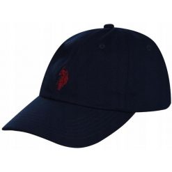 Bawełniana czapka z daszkiem U.S. Polo Assn. Niebieskie czapki męskie U.S. Polo Assn., bez wzorów, z bawełny, sportowe. Za 69.99 zł.