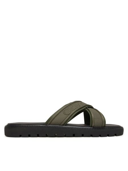Calvin Klein Klapki Sq Molded Sandal Xcross Wb HM0HM02101 Zielony. Zielone klapki i japonki męskie CALVIN KLEIN, z materiału. Za 359.99 zł.