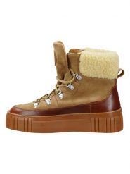 GANT Footwear Skórzane botki "Snowmont" w kolorze jasnobrązowym rozmiar: 40. Brązowe botki damskie GANT Footwear, ze skóry, bez obcasa, bez zapięcia. Za 457.95 zł.