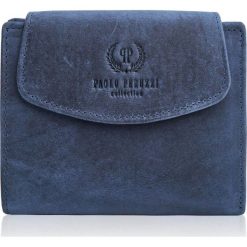 Portfel damski granatowy PAOLO PERUZZI T-12-DB. Niebieskie portfele damskie Paolo Peruzzi, bez wzorów, ze skóry. Za 69.99 zł.