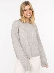 Zwillingsherz Sweter w kolorze szarym rozmiar: M. Szare swetry klasyczne damskie Zwillingsherz, m, ze splotem, bez kołnierzyka. Za 214.19 zł.