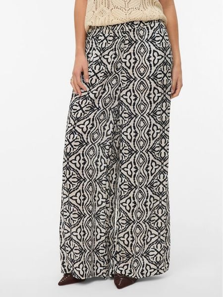 Vero Moda Spodnie materiałowe Menny 10282478 Beżowy Wide Leg. Brązowe spodnie materiałowe damskie Vero Moda, bez wzorów, z materiału. Za 104.99 zł.