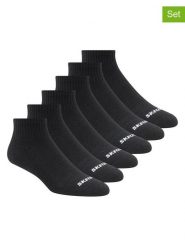 Skechers Skarpety (6 par) w kolorze czarnym rozmiar: 36-39. Czarne skarpetki męskie Skechers, bez wzorów, ze splotem. Za 34.99 zł.