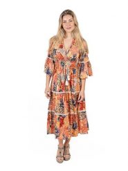 Isla Bonita by SIGRIS Sukienka w kolorze pomarańczowym rozmiar: XL. Pomarańczowe sukienki damskie Isla Bonita by SIGRIS, na co dzień, xl, bez wzorów, z bawełny, bez kołnierzyka, bez ramiączek, maxi, proste. Za 149.31 zł.
