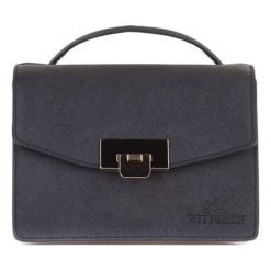 Skórzana torebka w kolorze czarnym - (S)19 x (W)14 x (G)13 cm. Czarne torebki klasyczne damskie Kazar, Wittchen, bez wzorów, z materiału, bez dodatków. W wyprzedaży za 349.95 zł.