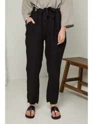 Rodier Lin Lniane spodnie w kolorze czarnym rozmiar: XL/XXL. Czarne spodnie materiałowe damskie Rodier Lin, bez wzorów, ze lnu. Za 110.55 zł.