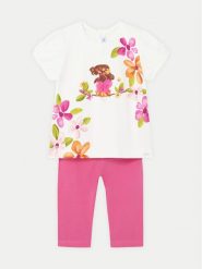 Mayoral Komplet t-shirt i legginsy 01736 Różowy Regular Fit. Czerwone koszulki dziewczęce Mayoral, m, bez wzorów, z bawełny, bez ramiączek. Za 79.99 zł.