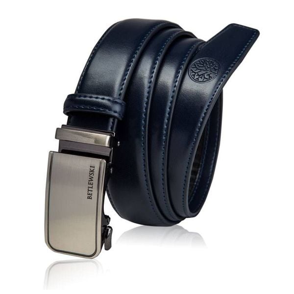 Skórzany pasek BETLEWSKI C30-TO GRANATOWY 120. Niebieskie paski męskie Betlewski, bez wzorów, ze skóry. Za 99.00 zł.