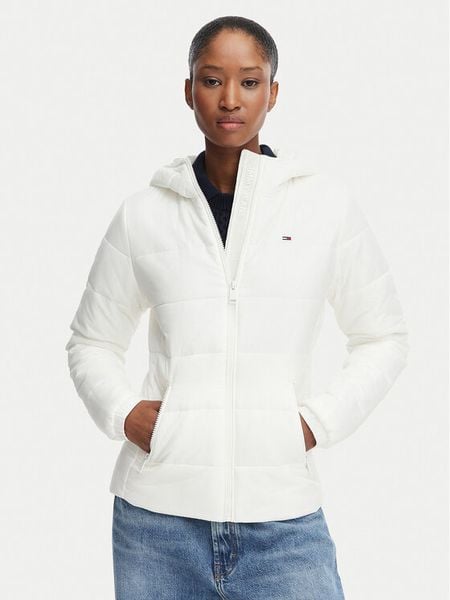 Tommy Jeans Kurtka przejściowa DW0DW20959 Biały Slim Fit. Białe kurtki damskie Tommy Jeans, m, bez wzorów, z jeansu, bez kaptura. Za 649.99 zł.