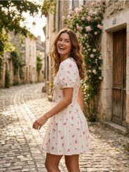 Bawełniana sukienka mini w kwiatki - wielobarwny. Sukienki damskie Sinsay, l, bez wzorów, z bawełny, bez kołnierzyka, bez ramiączek, mini. Za 59.99 zł.