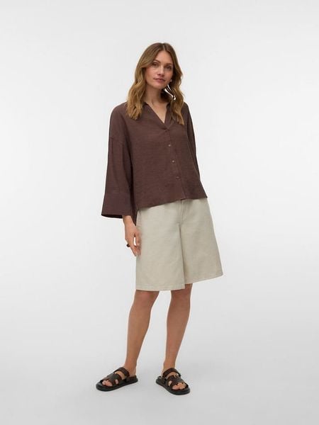Vero Moda Bluzka w kolorze brązowym rozmiar: XL. Brązowe bluzki damskie Vero Moda, xl, bez wzorów, bez kołnierzyka, bez ramiączek. Za 149.95 zł.