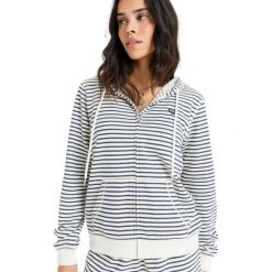 Bluza z kapturem dla Kobiety PERFECT STRIPE Niebieski. Niebieskie bluzy z kapturem damskie Roxy, z bawełny. Za 279.99 zł.