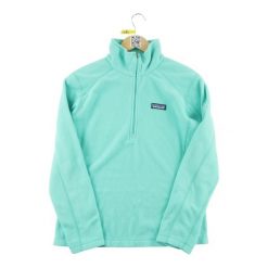 Second life - Lepszy Sweter Damski z Polarowym Kołnierzem - Stan dobry. Niebieskie swetry klasyczne damskie Patagonia, z polaru, bez kołnierzyka. Za 169.16 zł.