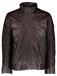 Bugatti Skórzana kurtka w kolorze ciemnobrązowym rozmiar: 52. Brązowe kurtki męskie Bugatti, bez wzorów, ze skóry, bez kaptura. Za 891.99 zł.